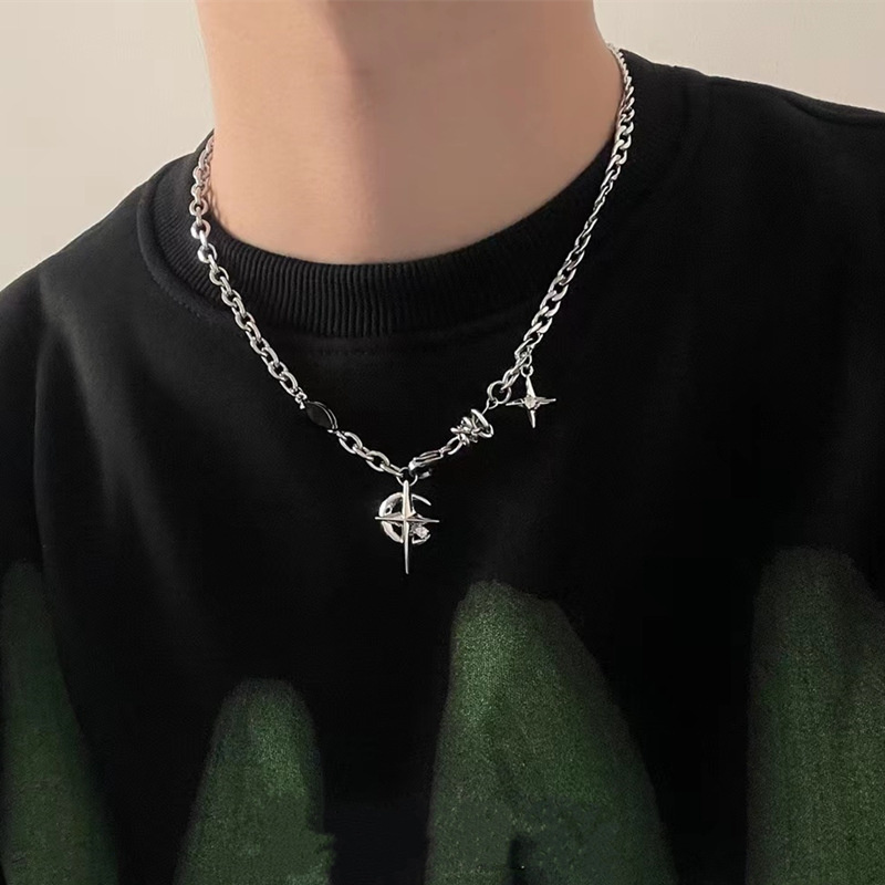 2023 корейский модный готическ – обзор и цена Men Accessories Neck Chain