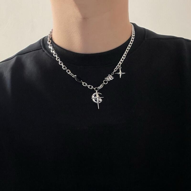 2023 корейский модный готическ – обзор и цена Men Accessories Neck Chain