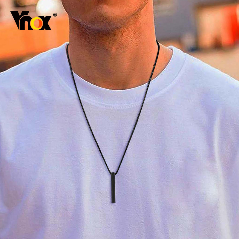 Ожерелье Vnox 5 мм с колонной  – обзор и цена Men Accessories Neck Chain